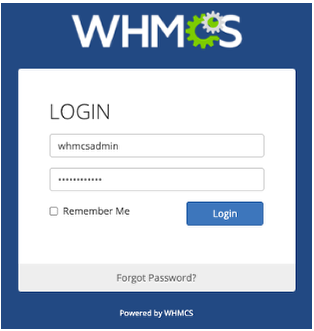 Logging in to the WHMCS Admin Area.