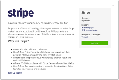 Stripe in the list of payment gateways