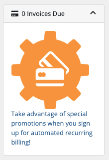 A promotional sidebar panel in the Client Area