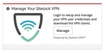 SiteLock VPN in the Client Area
