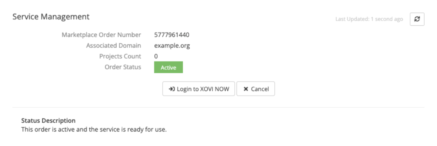 XOVI NOW actions in the client profile