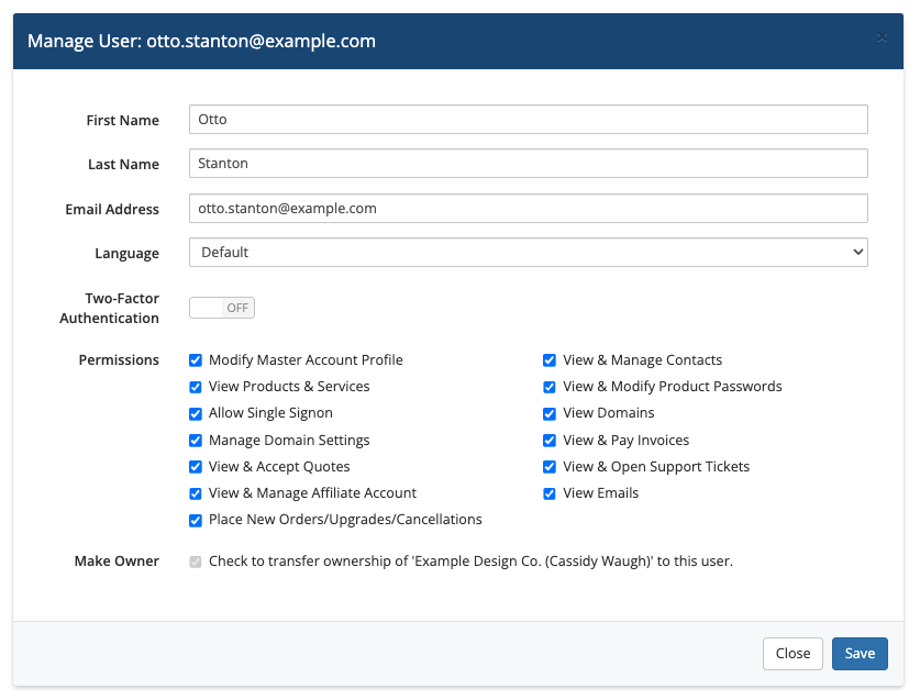 Managing a User