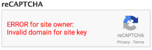 Google reCAPTCHA Invalid Site Key error.