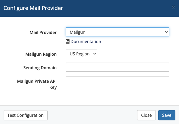 Configure Mailgun