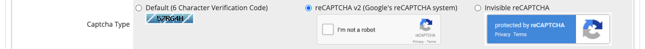Selecting Google reCAPTCHA