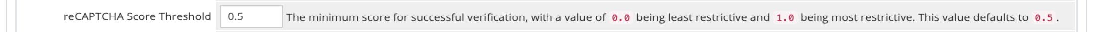 Setting a reCAPTCHA score threshold.