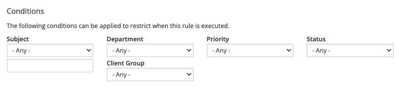 Selecting a condition for a notification.