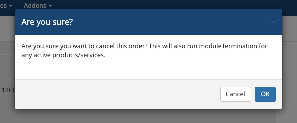 Cancelling an order