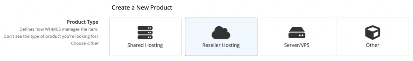 Creating a Reseller Hosting product