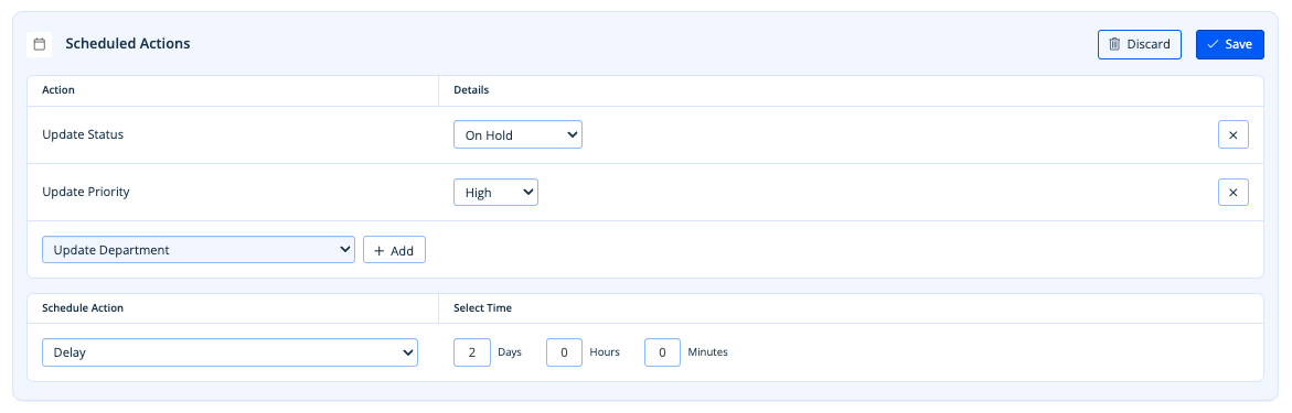 Scheduling multiple actions for the same execution time