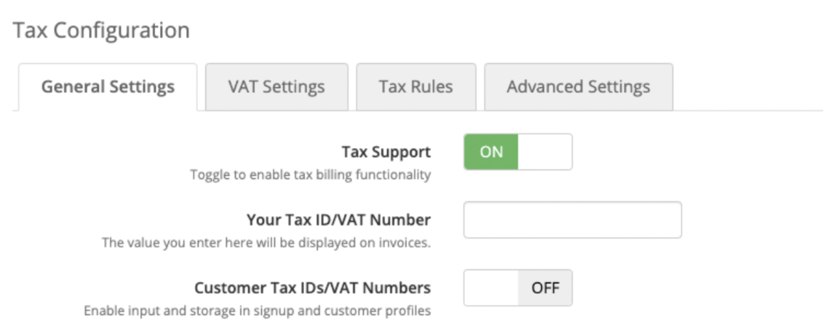 Tax Configuration