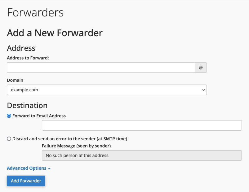 Add a New Forwarder feature.