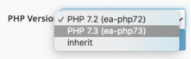 The PHP Version setting in cPanel's MultiPHP Manager feature