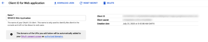 The Client ID in Google