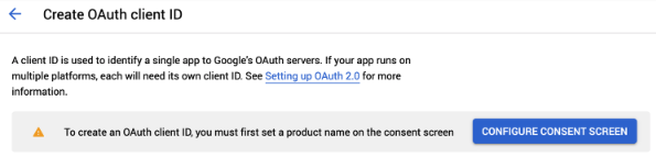 Creating an OAuth client ID