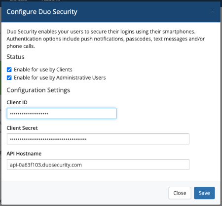 Configuring Duo Security in WHMCS 8.9 and later